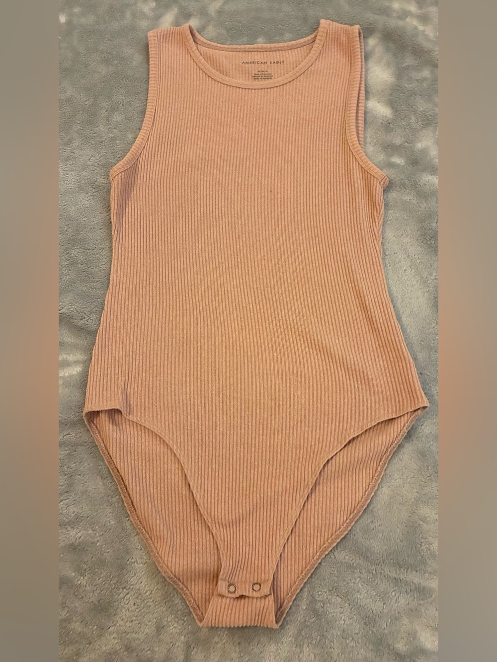 Women’s American Eagle Outfitters Ribbed Peach One-Piece Bodysuit Size Medium